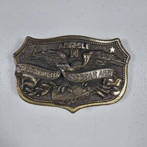 RIGHT TO KEEP & BEAR ARMS BELT BUCKLE ARTICLE II AMERICAN 1982 SERIAL# 459